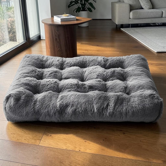 Zwmfg Orthopedic Memory Foam Dog Bed - Extra Large Support Mattress for Large Breeds - Joint Relief, Anti-Slip Base & Washable Cover - Grey